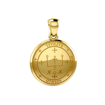 Sigil of the Archangel Raphael Small Solid Gold Pendant GPD4784 - Jewelry